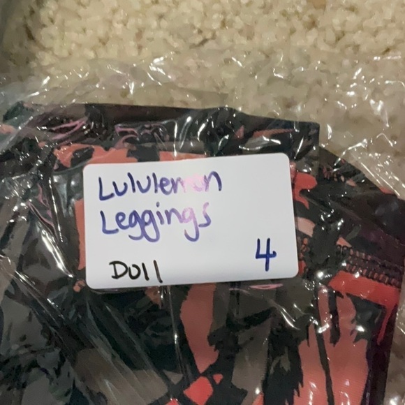 Lululemon Wunder Under Pant (Hi-Rise) Legging in Paint Storm Black / Coral Sz 4 - Picture 11 of 11